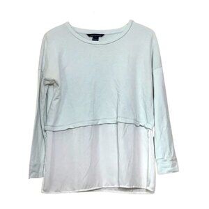 Flawed - French Connection Pale Blue Mixed Media Sweater Sz. S